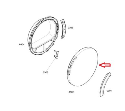 Bosch deurrand van wasdroger 00445736