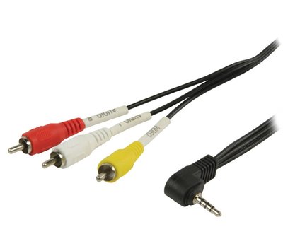 Nedis Videokabel 3.5 jack naar 3xRCA 1m CVGP22400BK10