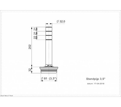 Reginox standpijp voor spoelbak R1018 R26434