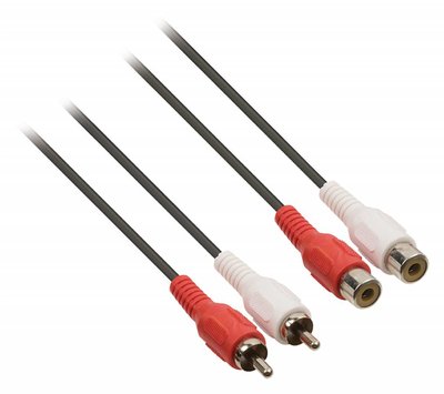 2x RCA audio verlengkabel 5m CAGP24205BK50
