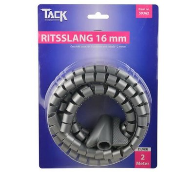 Tack universele ritsslang voor kabels 16mm 2m zilver