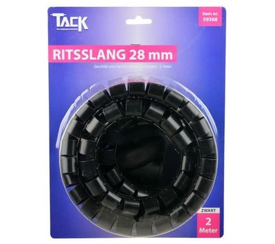 Tack universele ritsslang voor kabels 28mm 2m zwart