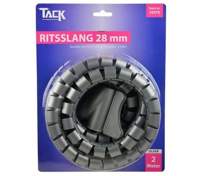 Tack universele ritsslang voor kabels 28mm 2m zilver