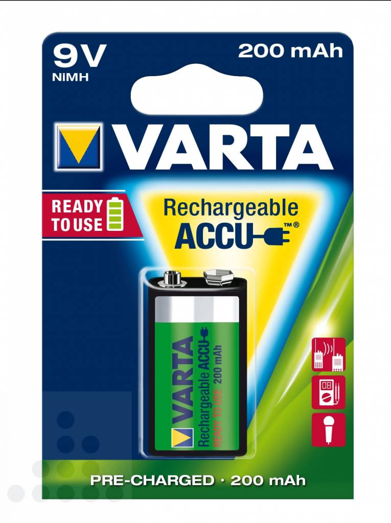heilig dood handtekening Varta oplaadbare batterij E-blok 9V 200mAh 6F22 - mijnOnderdelenhuis.nl