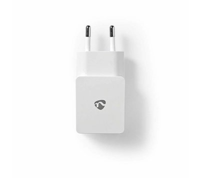 Nedis USB lader met 1 USB-A uit + lightning kabel WCHAL242AWT