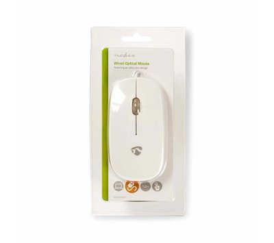 Nedis computer muis 3 knoppen 1000 dpi wit MSWD200WT