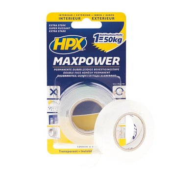 HPX Max Power tape transparant 2 meter HT1902