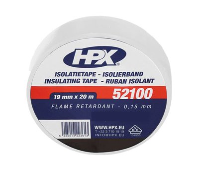 HPX PVC isolatietape 19mm x 20m wit IW1920