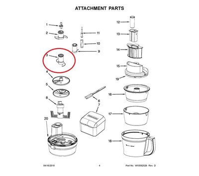 KitchenAid sikkelmes van keukenmachine WPW10451463