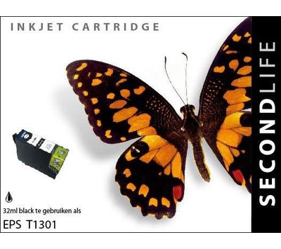 SecondLife inktcartridge voor Epson T1301 zwart