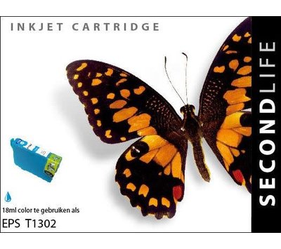 SecondLife inktcartridge voor Epson T1302 blauw