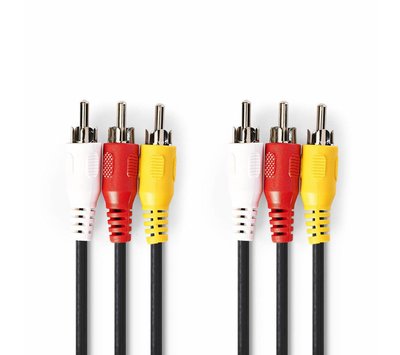 3x RCA naar 3x RCA 1.5m videokabel CVGL24300BK15