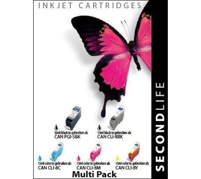 SecondLife inktcartridges voor Canon PGI5 CLI8 Multipack XL