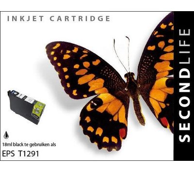 SecondLife  inktcartridge voor Epson T1291 zwart