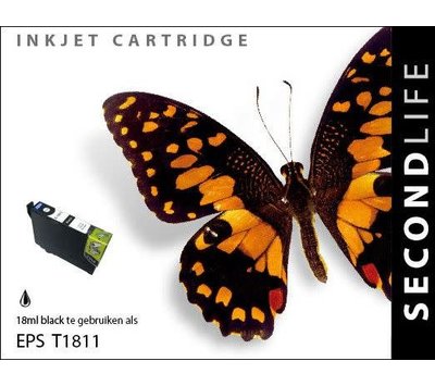 SecondLife inktcartridge voor Epson T1811 zwart