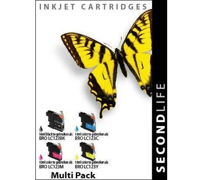 SecondLife inktcartridges voor Brother LC123 Multipack XL LC123VALBPDR