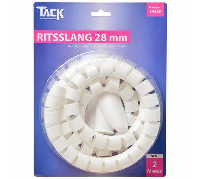 Tack universele ritsslang voor kabels 28mm 2m wit