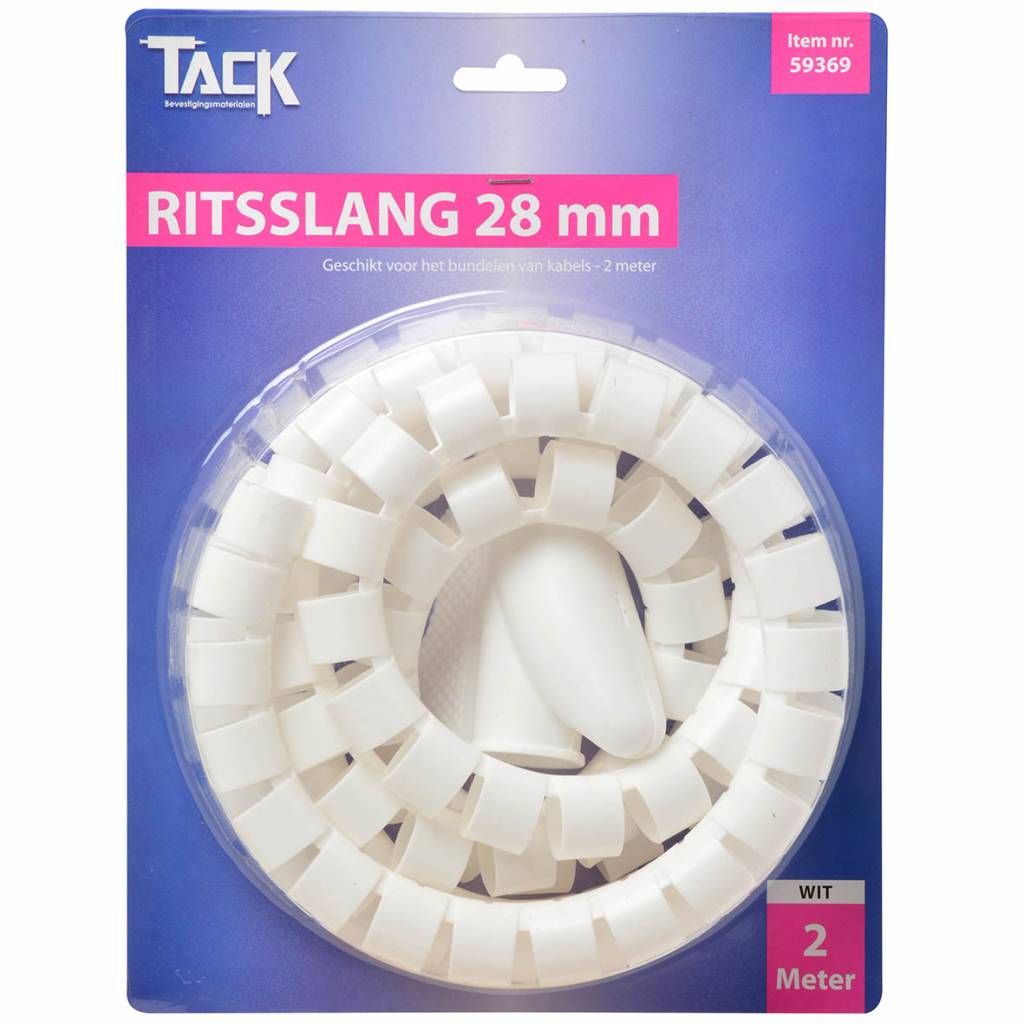 Tack universele ritsslang voor kabels 28mm 2m wit mijnOnderdelenhuis.nl