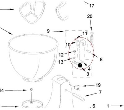 KitchenAid vergrendeling van keukenmachine 4159744