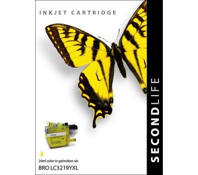 SecondLife inktcartridge voor Brother LC3219Y geel