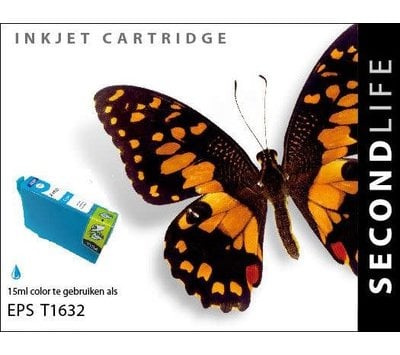 SecondLife inktcartridge voor Epson T1632 blauw