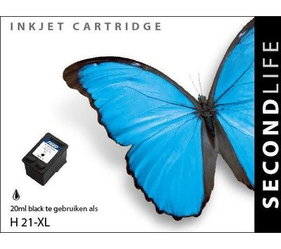 SecondLife inktcartridge voor  HP21 XL zwart