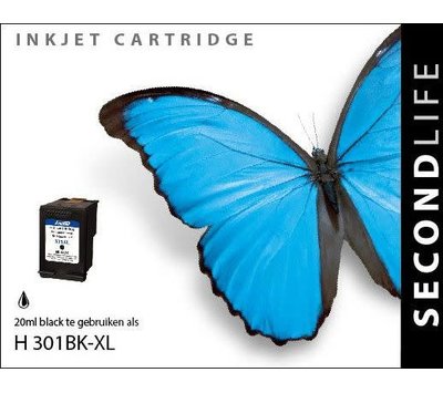 SecondLife inktcartridge voor HP301 XL zwart