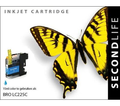 SecondLife inktcartridge voor Brother LC225 C blauw