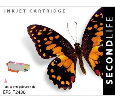 SecondLife inktcartridge voor Epson T2436 licht rood