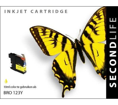 SecondLife inktcartridge voor Brother LC123Y geel