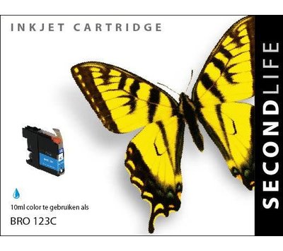 SecondLife  inktcartridge voor Brother LC123C blauw