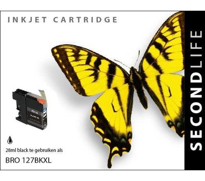 SecondLife inktcartridge voor Brother LC127BK XL zwart