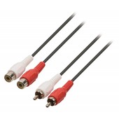 Nedis 2x RCA audio verlengkabel 10m CAGP24205BK100