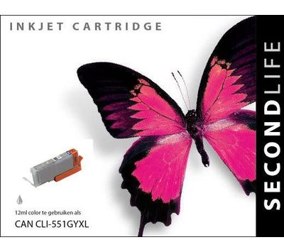 SecondLife inktcartridge voor Canon 551GY XL grijs