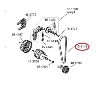 Bosch Poly-V-snaar van droger 00154142