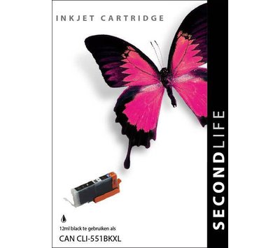 SecondLife inktcartridge voor Canon CLI551BK XL zwart