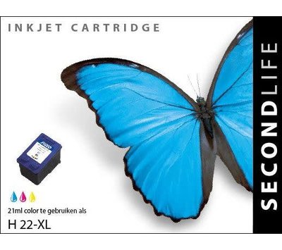 SecondLife inktcartridge voor HP22  XL kleur