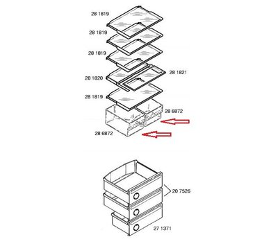 Bosch groentelade van koelkast 00286872