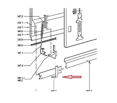 Whirlpool kabelgoot van vaatwasser 480140100687