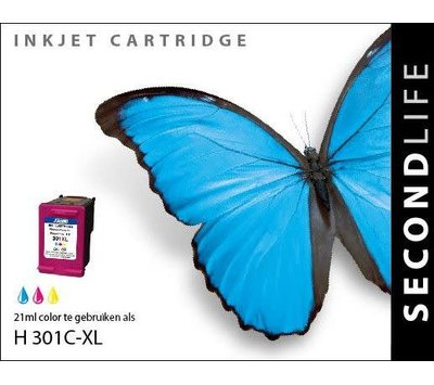 SecondLife inktcartridge voor HP301 XL kleur