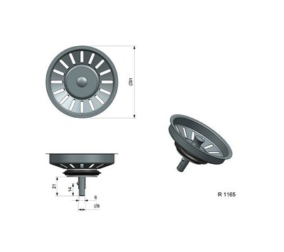 Reginox korfplug voor spoelbak R1165 R16893