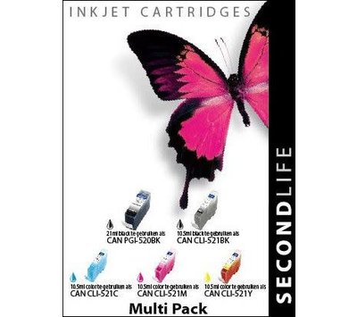 SecondLife inktcartridges voor Canon PGI-520 CLI-521 Multipack