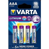 Varta Varta batterij AAA potlood LR03 1.5V Lithium 4stuks