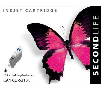 SecondLife inktcartridge voor Canon CLI-521BK Zwart