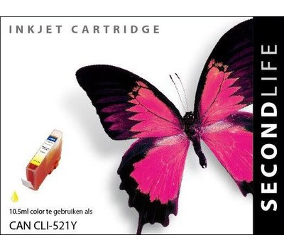 SecondLife inktcartridge voor Canon CLI-521Y geel