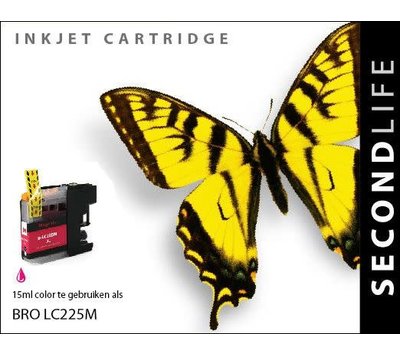 SecondLife  inktcartridge voor Brother LC225M rood