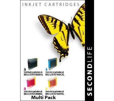 SecondLife inktcartridge voor Brother LC 970 LC1000 XL multipack