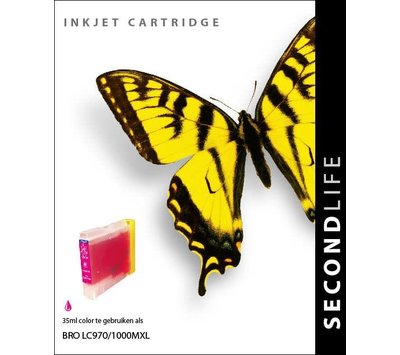 SecondLife inktcartridge voor Brother LC970 LC1000 XL  rood