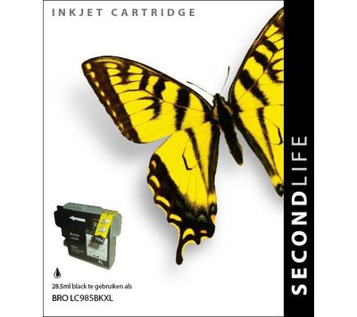 SecondLife inktcartridge voor Brother LC985BK XL zwart