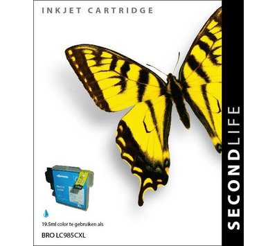 SecondLife inktcartridge voor Brother LC985C XL blauw